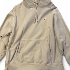cream champion reverse weave hoodie